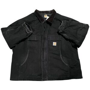 Vintage CARHARTT Black Full Zip MADE IN USA Canvas Jacket C003 BLK 4XL